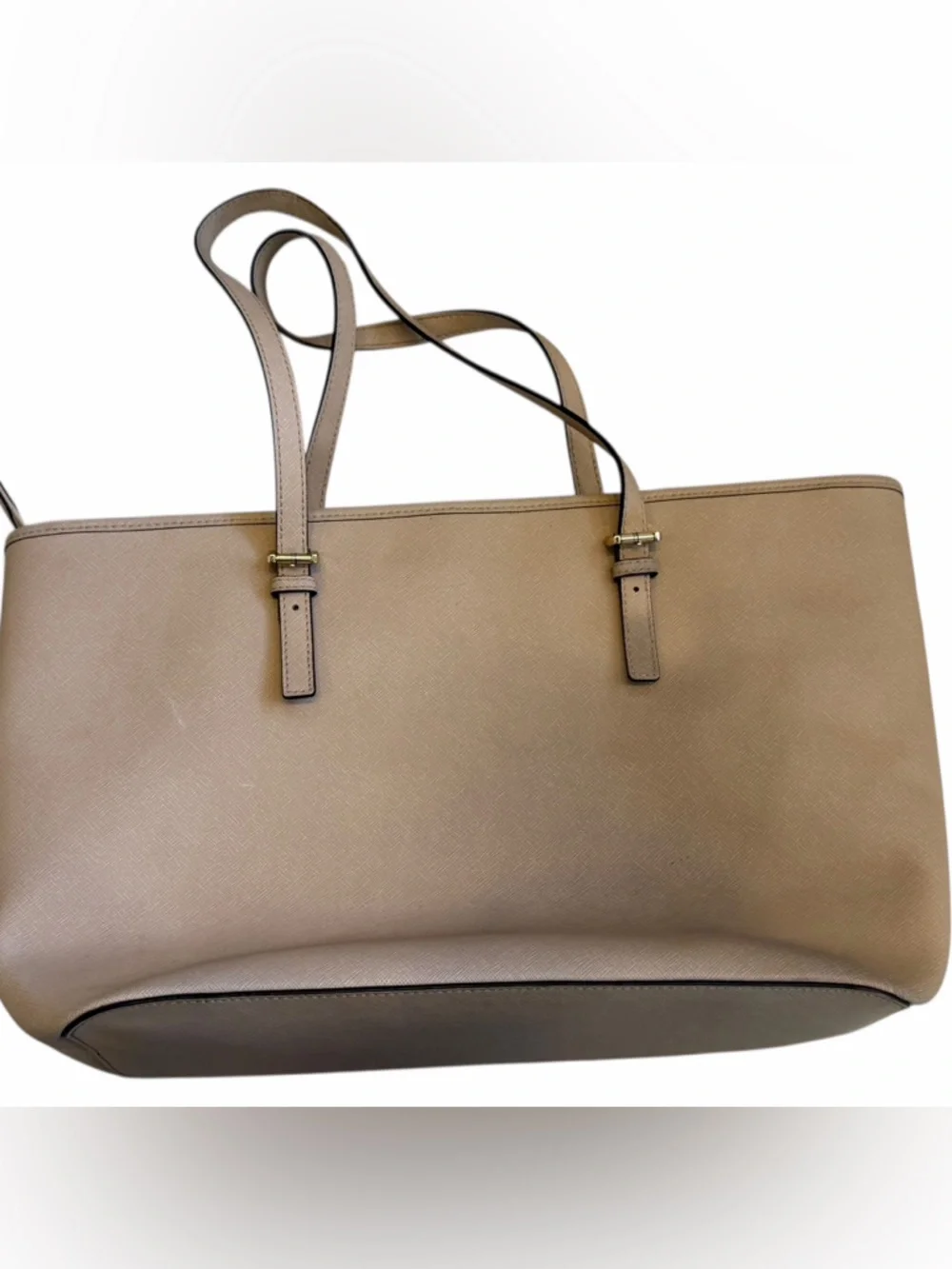 MICHAEL Michael Kors Quinn Large Pebbled Leather Tote Bag BEIGE